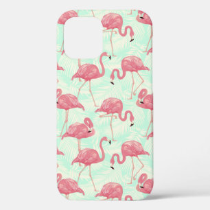 Preppy Chic Elegant Pink Flamingo Pattern iPhone 12 Pro Case