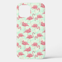 Preppy Chic Elegant Pink Flamingo Pattern