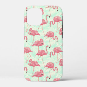 Preppy Chic Elegant Pink Flamingo Pattern iPhone 12 Mini Case