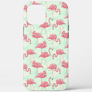 Preppy Chic Elegant Pink Flamingo Pattern iPhone 12 Pro Max Case
