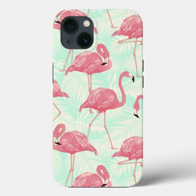 Preppy Chic Elegant Pink Flamingo Pattern Case-Mate iPhone Case (Back)