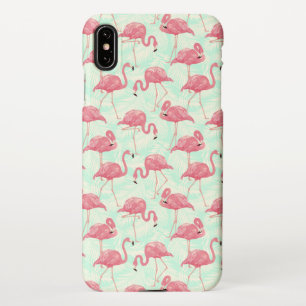 Preppy Chic Elegant Pink Flamingo Pattern iPhone XS Max Case