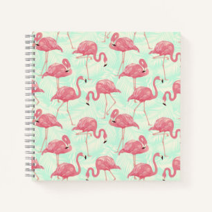 Preppy Chic Elegant Pink Flamingo Pattern Notebook