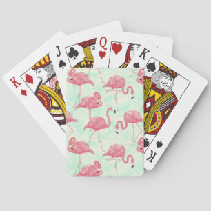 Preppy Chic Elegant Pink Flamingo Pattern Playing Cards