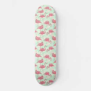 Preppy Chic Elegant Pink Flamingo Pattern Skateboard