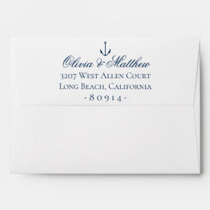 Preppy Chic Nautical Personalised Return Address Envelope