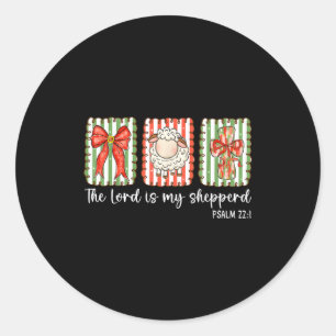Preppy Christian Bible Verse The Lord Is My Shephe Classic Round Sticker