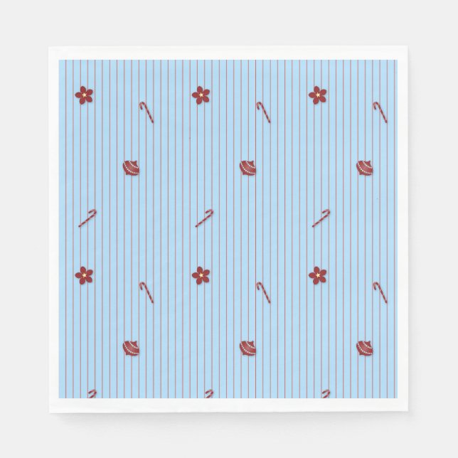 Preppy Christmas Pinstripe Napkin (Front)
