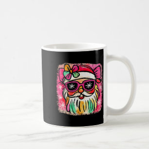 Preppy Christmas Santa Coquette Pink Bow Xmas Holi Coffee Mug