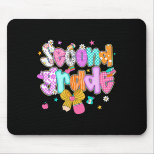 Preppy Ck To School 2nd Grade Coquette Bow Girls K Mouse Pad