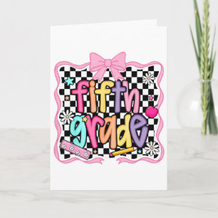 Preppy Ck To School Pink Coquette Floral Cute Fift Card