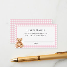 Preppy Classic Teddy Bear Baby Shower  Enclosure C Card