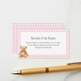 Preppy Classic Teddy Bear Baby Shower  Enclosure C Card