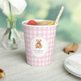 Preppy Classic Teddy Bear Baby Shower  Paper Cups