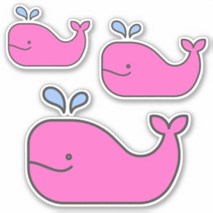 Preppy Coastal Pink Whales