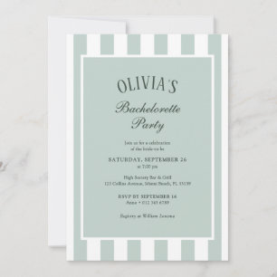Preppy Coastal Stripe Bachelorette Party Invitation