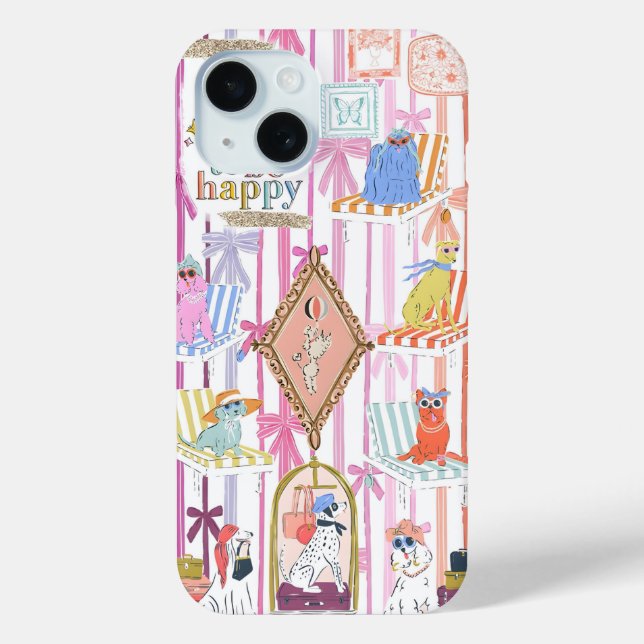 Preppy Collage, Trendy Summer Collage Phone case (Back)