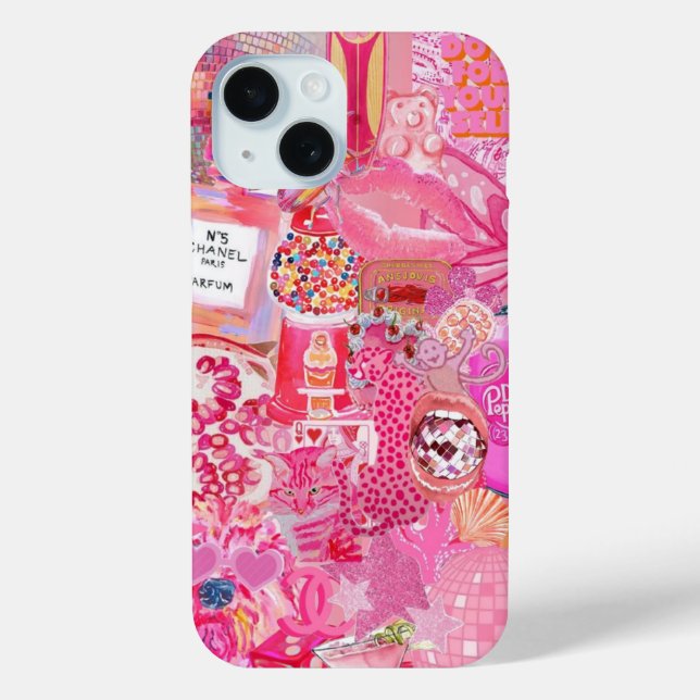 Preppy Collage, Trendy Summer Collage Phone case (Back)