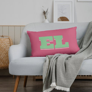 Preppy Collegiate Monogram Decorative Cushion