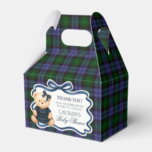 Preppy Coquette Bow Bear Baby Shower Favor Box