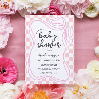 Preppy Coquette Bow Girls Baby Shower