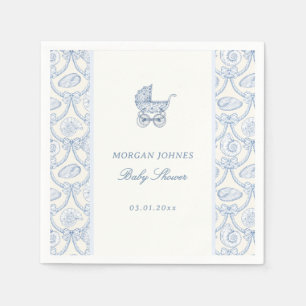 Preppy Coquette Coastal Baby Shower Napkin