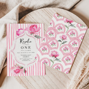 Preppy Coquette Grandmillenial Girl Birthday Invitation