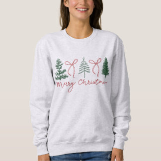 Preppy Coquette Merry Christmas Sweatshirt