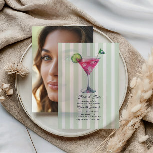 Preppy Country Club Martini Golf Bachelorette Vellum Invitations