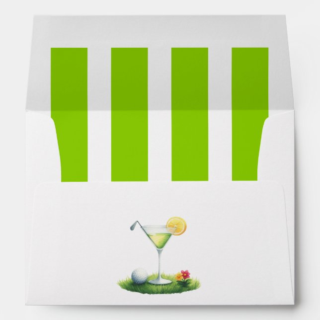 Preppy Country Club Martini Golf Envelope (Back (Bottom))