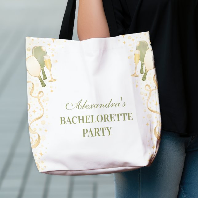 Preppy Courtside Pickleball Bachelorette Party Tote Bag (Creator Uploaded)