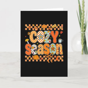 Preppy Cozy Season Fall Vibes Thanksgiving Hallowe Card