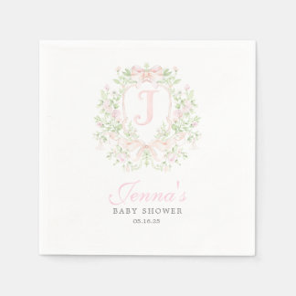 Preppy Crest Baby Shower Invitation Napkin