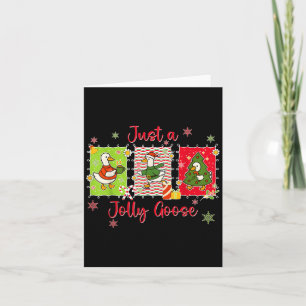 Preppy Cute Just A Jolly Goose Merry Goosemas Chri Card