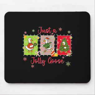 Preppy Cute Just A Jolly Goose Merry Goosemas Chri Mouse Pad