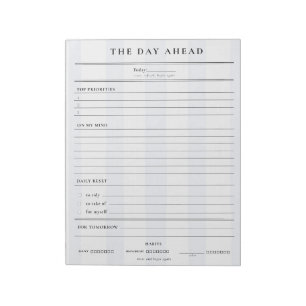 Preppy Daily Planner   Calm Date Ahead  Notepad