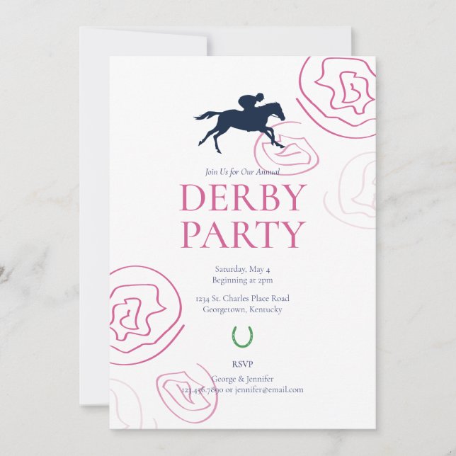 Preppy Derby Party Invitation (Front)