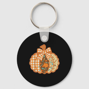 Preppy Ditsy Floral Pumpkin Shirt Chequered Trendy Key Ring