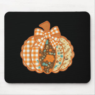 Preppy Ditsy Floral Pumpkin Shirt Chequered Trendy Mouse Pad