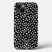 Preppy Dots Modern Black White Animal Print Spots