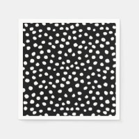Preppy Dots Modern Black White Animal Print Spots