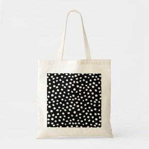 Preppy Dots Modern Black White Animal Print Spots Tote Bag