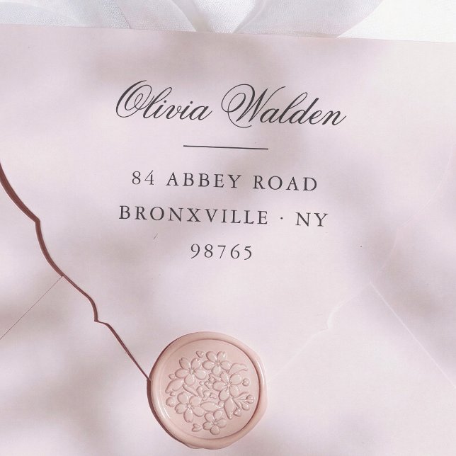  Preppy Elegant Calligraphy Return Address Rubber Stamp (Creator Uploaded)