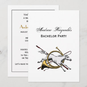 Preppy Equestrian Horse Jumping Through Horn Colou Invitation