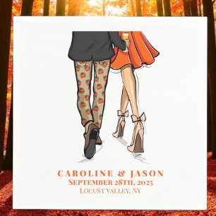 Preppy Fall Couple Shower Wedding Autumn Party  Napkin