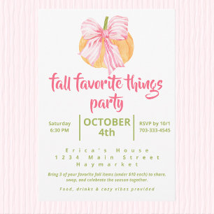Preppy Fall Favourite Things Party Coquette Pumpki