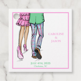Preppy Fashion Couple Shower Wedding  Favour Tags