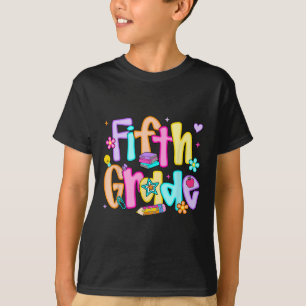 Preppy Fifth Grade Back To School 5th Grade Teache T-Shirt