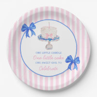 Preppy First Birthday Chinoiserie Ruffle Cake Bows