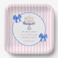 Preppy First Birthday Chinoiserie Ruffle Cake Bows